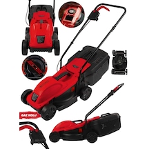 Steiner 1200w Elektrikli Bakır Sargılı Tekerlekli Çim Biçme Makinesi Kırmızı 30 Litre Toplama Torbalı