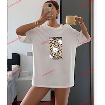 Tarzsokak Leopar Desenli Hello Beyaz