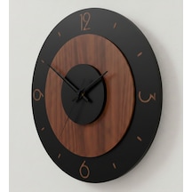 Eclipse Model Modern Dekoratif Duvar Saati 45 Cm Siyah-ceviz Siyah Ceviz
