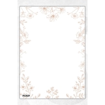 A5 Çiçek Bloknot Çizgisiz Defter - 50 Yaprak - Memopad - Notepad - Not Defteri - Not Kağıdı - 2001 Çok Renkli