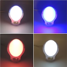 Ufo Led Gece Lambası 0,5W Tasarruflu Işıklı Fişli Düğmeli Çok Renkli