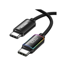 100w Type-c To Type-c Rgb Aydınlatmalı Örgülü Şarj Ve Data Kablosu 1 Metre