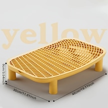 Hightower Sarı 1 Adet Dökülmeyi Önleyen Kedi Kumu Minderi Kalın Kapaklı Kaymaz Yıkanabilir