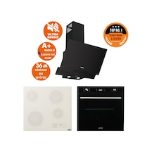 Afm Tech Ve Ferre Epu Sessiz Elektrikli Vitro Siyah Dijital D063-SA + V6-05 + FM7700 Ankastre Set