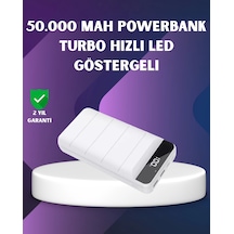 50000mah Yüksek Kapasiteli Powerbank Hızlı Şarj Ve Led Ekranlı Siyah