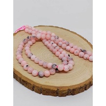 Çeyrek Dizi 9cm Uzunluğundadır Pembe Siyah Alacalı Opal Taşı Çeyrek Dizi 8mm Çok Renkli