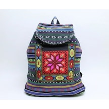 Fredomm Kilim Desenli Sırt Çantası Alk-1 Mavi