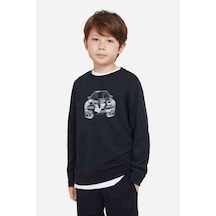 Tshirthane Toyota Supra Baskılı Unisex Çocuk Siyah Sweatshirt Siyah