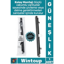 Güneşlik Siyah Makaralı Stor Isı Yalıtımı Pratik Ofis Pvc Perde Vantuzlu Montaj Cam Paneli Güneşlik