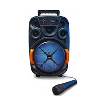 Upway Led Işıklı Mikrofonlu Şarjlı Bluetooth Hoparlör 10w Tf Usb Aux Tws 8 İnç Bass Woofer