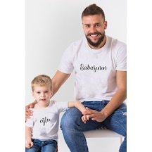 Babasının Oğlu Beyaz Baba Oğul Kombini Tişört Giyim
