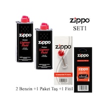 Zippo 2 Benzin+1 Paket Taş+ 1 Fitil Seti