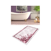 3D Begonya, 80X120Cm Kaymaz, Taban Banyo Halısı Çok Renkli
