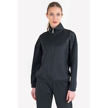 Lescon Siyah Kadın Fermuarlı Sweatshirt 23n-2124 Siyah