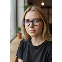 Wayfarer Leopar Desenli Mavi Işık Koruyucu Optik Uyumlu Camları Değiştirilebilir Gözlük Kadın Çok Renkli