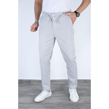 Bürke Erkek Gri Renk Beli Lastikli Bağcıklı Kaliteli Rahat Kışlık Pantolon