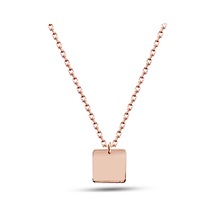 Kuyumcudukkani Zincirli"7mm Kareli"kolye-37114-r Rose Gold