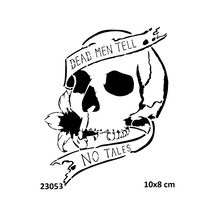 Airbrush Tattoo Yazılı Kuru Kafa Yapışkanlı Stencil Süsleme Ve Boyama Kalıbı Stencil Kalıp
