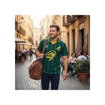 Urbantrendstore Rugby Tasarımlı Günlük Rahat Kullanım Casual Tişört Yeşil Uzun Kol