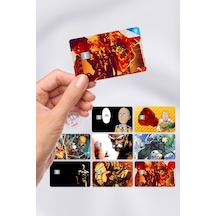 One Punch Man Kart Kaplama Sticker 8 Adet Çok Renkli
