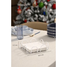 Bej 18 Cm Peçetelik Büyük Boy Peçete Standı Kafe Restoran Otel Paslanmaz Metal
