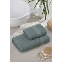 Veramoni Kai 2'li Banyo Havlu Seti Pamuklu Çeyiz Seti - Yeşil