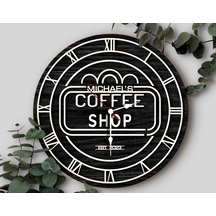 Bk Gift Kafelere Özel Dekoratif Siyah Ahşap Duvar Saati 35cm-4 , Bar Duvar Saati , Cafe Duvar Saati , Özel Ahşap Saat Kobitmeyen138362 Bk Gift