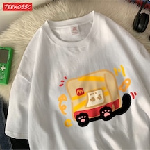 Noıssey Urban Pop Graphic Kadın Tişört Koleksiyonukod 5263 Beyaz