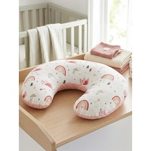 Yuar Baby Pike & Müslin Desenli Emzirme Minderi-rainbow - Pembe