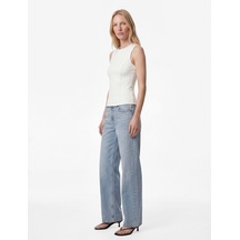 Koton Slim Fit Bisiklet Yaka Kolsuz Bluz Kırık Beyaz 6sak10030ek Ekru