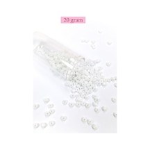 Dökme Cam Kum Boncuk Büyük Boy 6/0 4 Mm - 20 Gram - Kar Beyaz - Bnc073