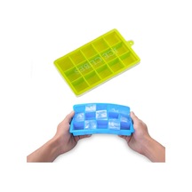 Lemestar Mor Silikon Buz Küpü Kalıbı 15 Deliği, Isı Soğuk Dayanıklı, Rahat Çıkarım, Üstlü, Dondurma-çikolata-pasta Kalıbı, Buzdolabı Kokusuna Karşı Koruma, Yıkama Makinesine Uygun Çok Renkli