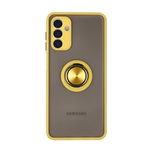 Newface - 150 - Samsung Galaxy Uyumlu A04s Kılıf Montreal Yüzüklü Silikon Kapak - Aconcept - - Sarı
