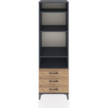 Hyperion Dolap 4 Raflı 3 Çekmeceli 60x44x195 Antrasit-çam Antrasit