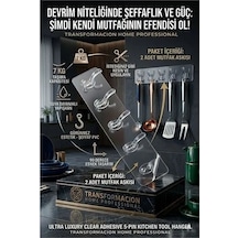 2'li Set Sihirli Askı 5'li Şeffaf Yapışkanlı Kanca Banyo Mutfak Askılığı 723127 Diğer