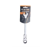 Pro-tec 17 Mm Mafsallı Cırcırlı Anahtar Oynar Başlı Kombine Cırcır Anahtar