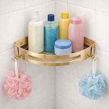Fause Banyo Köşe Rafı 304 Paslanmaz Çelik 23x23 Cm Mat Altın Kbk100-bg Mat Altın