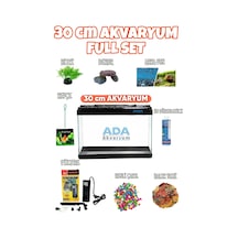 Ada Akvaryum Full Akvaryum Seti Siyah Renk 30x23x15 Cm 9 Parça