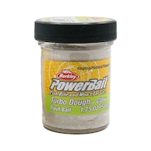 Berkley PowerBait Extra Doğal Kokulu Glitter (Simli) Alabalık Hamuru - Glow / White
