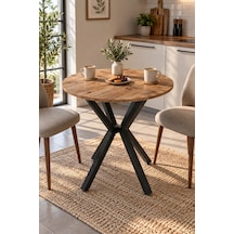 Sulorahome Yuvarlak Mutfak Masası 70 Cm Atlantik Kahverengi Atlantik Çam