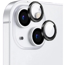 Tecno - iPhone 15 Uyumlu Kamera Koruyucu Cl-12 Premium Safir Kamera Lens Koruyucu - Siyah
