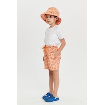 Benitto Kids Erkek Çocuk Desenli Deniz Şortu 7008-turuncu
