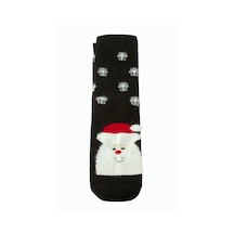 Takçalıştır Noel Baba Yılbaşı Kalın Penye Çorap Siyah Takçalıştır Noel Baba Yılbaşı Kalın Penye Çorap Siyah