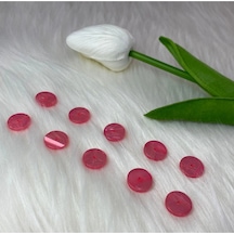 Yuvarlak Model 2 Delikli Pembe Renk Düğme 20boy 13mm-20 Adet