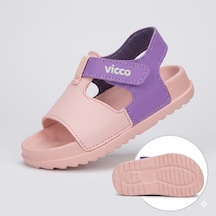 Vicco Sevan Cırtlı Hafif Çok Rahat Çocuk Sandalet Pudra