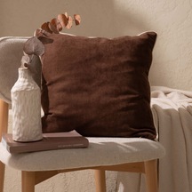 Soft Asas Kırlent - Kahverengi - 45x45 Cm Çok Renkli