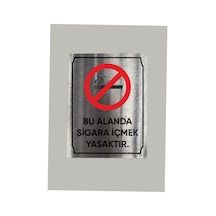 Metal Dikkat Sigara İçmek Yasaktır Uyarı Levhası 14x20 Cm Arkası Yapışkanlı