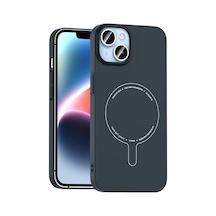 Apple iPhone Uyumlu 14 Kılıf M-safe Şarj Özellikli Kamera Korumalı Sert Pc Kapak Elio Lacivert