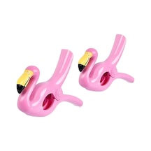 Pembe Flamingo Plaj Havlusu Mandalı, 2'li Set, Güçlü Tutma Özellikli, Taşınabilir Havlu Klipsi Çok Renkli