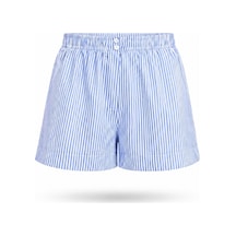 5in1Canpolat Mavi Çizgili Poplin Şort 0179